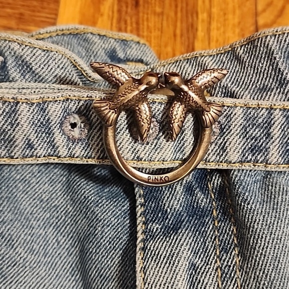 Pinko Love Birds Belted Jeans. - Picture 7 of 11